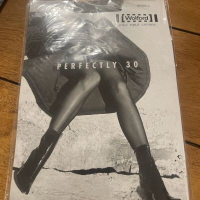 Wolford Perfectly 30 Gris Gray Small S  Tights