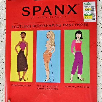 Spanx Original Footless Control Top Pantyhose Womens Size C Black BodyShaping