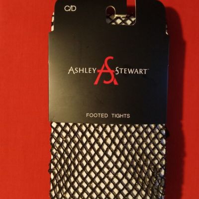 Ashley Stewart Plus Size Fishnet Footed Tights New in Package Size C/D