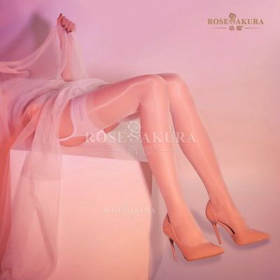 Rose Sakura Silky Ultra Sheer Oil Shiny Wedding Stockings Lace Garter Belt 8202