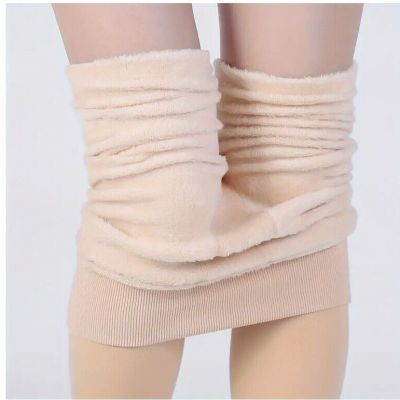 Plush Lined Tights, Opaque High Waist Thermal Elastic Waist