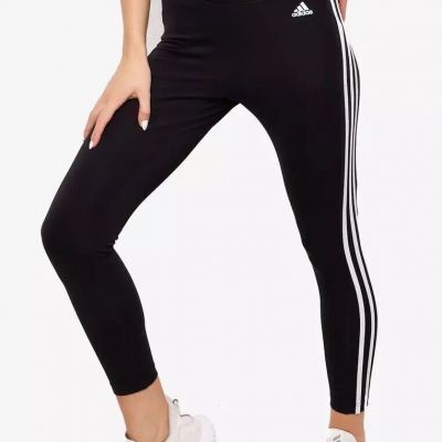 Adidas Climalite Legging Womens M Train Essential 3-Stripes 7/8 Tight Mid-Rise