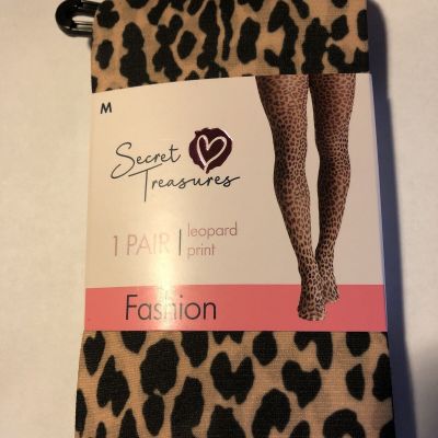 Secret Treasures Women's Leopard Print Fashion Tights Size M- Medium  Brand NEW
