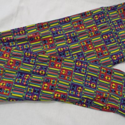 Women's LuLaRoe OS One Size Leggings Bright Abstract NEW