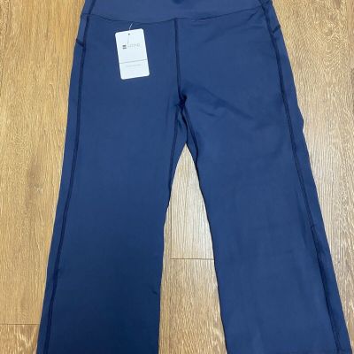 AFITNE Women's capris Yoga Pants, workout Bootleg BLUE size LARGE