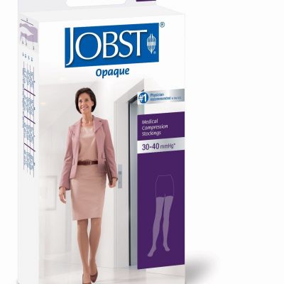 Womens Petite Opaque Compression Thigh Stockings 30-40 mmhg Supports Open Silico