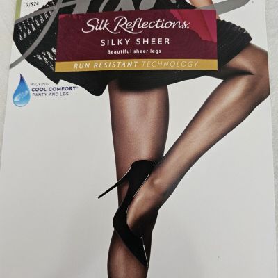 Hanes Silk Reflections Control Top Barely Black Sheer Toe AB