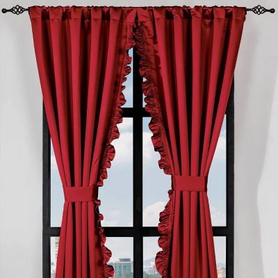 Cortinas de Avitación 2 Pieza Color Rojo Envios Gratis.