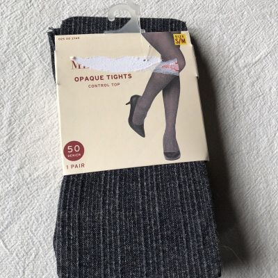 ONE PAIR MERONA OPAQUE TIGHTS CONTROL TOP S/M BRAND NEW NWT TARGET CHARCOAL GRAY
