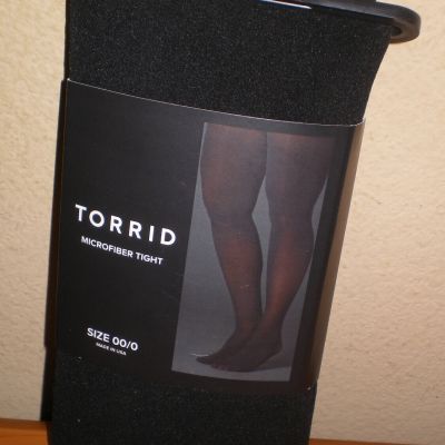 TORRID Womens Black Microfiber Tights 00/0 * Fit pants 10-12 * Waist 32-36 * M/L