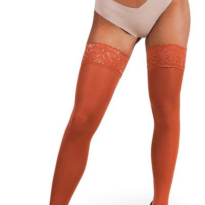 sofsy Thigh High Stockings w/ Silicone Lace Top for Women - Hold Up Nylon Pantyh