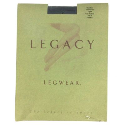 Legacy Legwear Microfiber Tights Size B Medium Grey Heather Control Top QVC