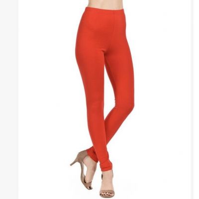 New Cali USA Red High Waisted Womens Fashion Leggings Sizes Small Medium Large