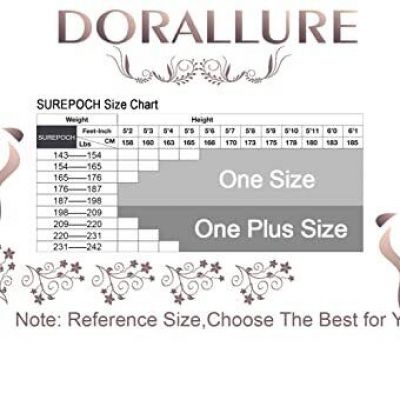 DORALLURE Plus Size Thigh High Stockings Silicone Lace Top Stay Up Black Silk...
