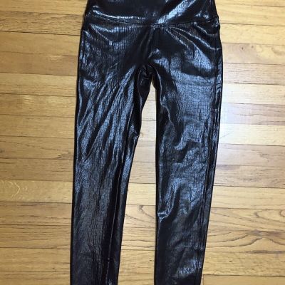 Spanx Faux Leather Croc Leggings Shiny Brown & Black Size XL