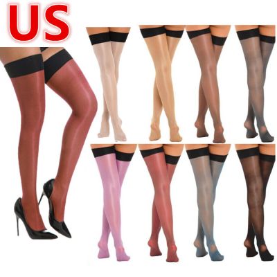 US Women's Ultra-thin Stockings Hosiery Sheer Nylon Thigh High Over Knee Socks