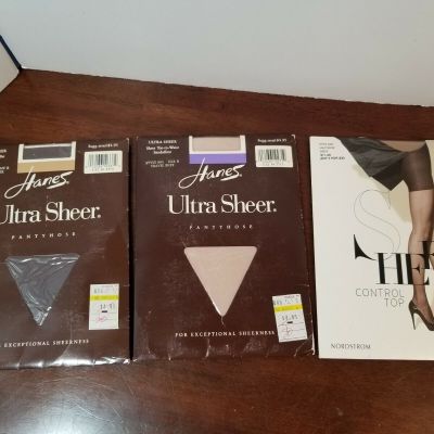 3pc NOS Hanes Ultra Sheer Style 950, Style 885 Travel Duff Size B