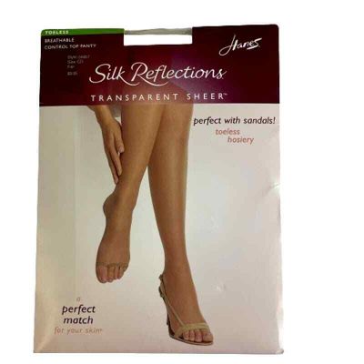 Hanes Silk Reflections Vintage Control Top Toeless PantyHose , Size CD Fair, New