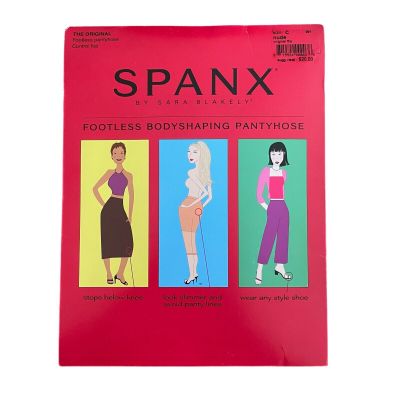 Spanx Tights Nude Footless Capris Size C Bodyshaper Sara Blakely Pantyhose