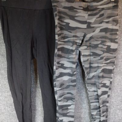 Torrid Leggings Set of 2 Women's Size 1X Black/ Gray Camo Pull-On