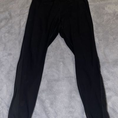 Juicy Couture Womens Black  Sheer Ankle Panel Leggings Size XL K