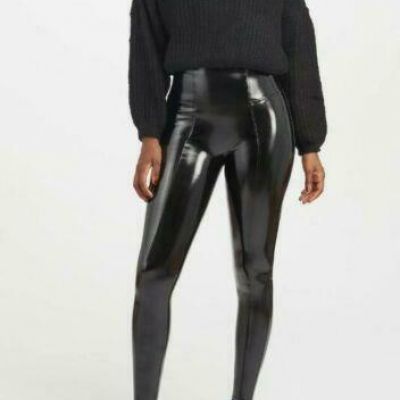 NWT SEALED SPANX FAUX PATENT SHINY LEATHER BLACK Leggings Pants 1XL plus size