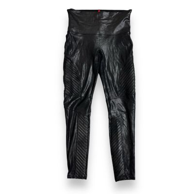 Spanx Faux Leather Shiny Moto Leggings 20136R BLACK Size Extra Large XL