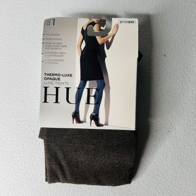 New Hue Thermo Luxe Opaque Tights 100 Denier Size 1 Espresso Heather 1 Pair Pack