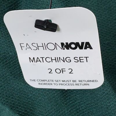 Fashion Nova Women's Size Small Green Knit Mid Rise Leggings NWT