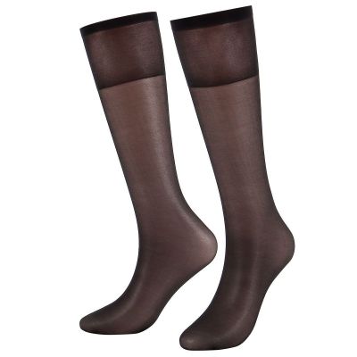4/8 Pairs Sheer Knee High Socks for Women Stockings Stretchy Silk Socks Solid