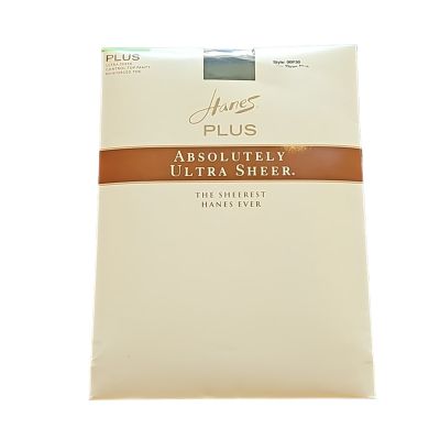 Hanes Plus Absolutely Ultra Sheer Pantyhose Jet Black Size 3 Plus