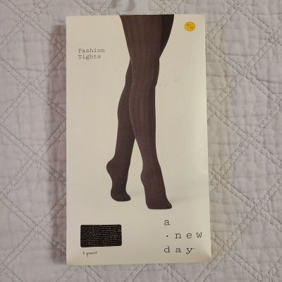 A New Day Fashion Tights Textured Black Gold Small/Medium NEW