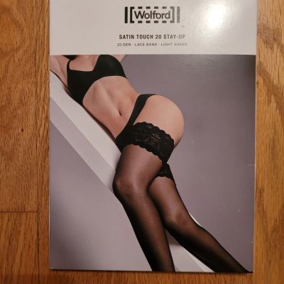 Wolford 21223 Women’s Satin Touch 20 Stay-Up Black Size S