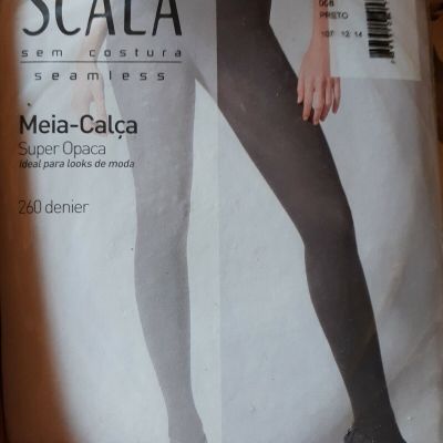 SCALA Brazil Sculpting Tights Nylons Support Tighten 260 Denier Black Preto One