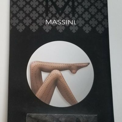 Massini Womens Sheer Dot Tights Black M/L Medium Large Nylons