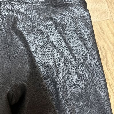 SPANX Faux Leather Shiny LEGGINGS-#20186R-PBBLK PEBBLED BLACK-Sz M Worn Once