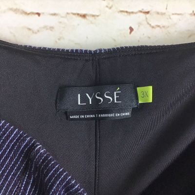Lysse Womens Denim Blue Pin Striped Shapewear Legging Plus Size 3X
