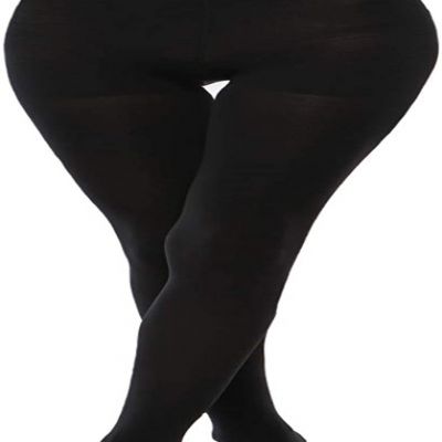 2 Pairs Opaque Tights Control Top Pantyhose High Waist Tights for Women