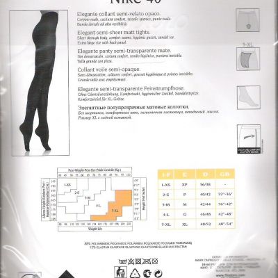 Italian Filodoro Nike 40 Pantyhose/Tights. Semi-Sheer. Matt.  All Sizes/Colors
