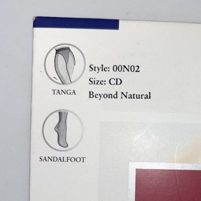 NEW Hanes Silk Reflections Beyond Bare  Toeless Pantyhose Beyond Natural Sz CD