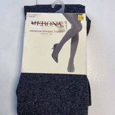 Merona Womens Sz Small/Medium Heather Grey Premium Opaque Control Top Tights