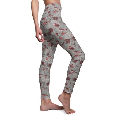 Red Flower Haze Women's Leggings Workout Clothes Flexible Fit Pants Spandex