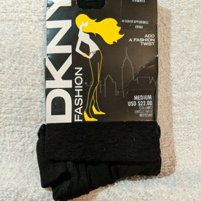 DKNY Black Shadow Lace Tights Medium  Denier #0B983 Free Shipping