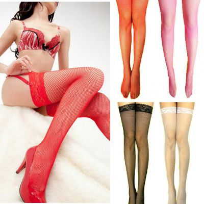 Sexy Fashion Small Fish Net Lace Stay Up Stockings/Pantyhose Multiple Colors