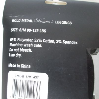 Gold Medal Fashion Pattern Heavy Leggings Black/Gray NWT Size S/M