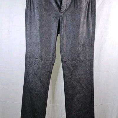 Nydj Legging Pants Black Shiny Skinny Fit Womans Size 2p