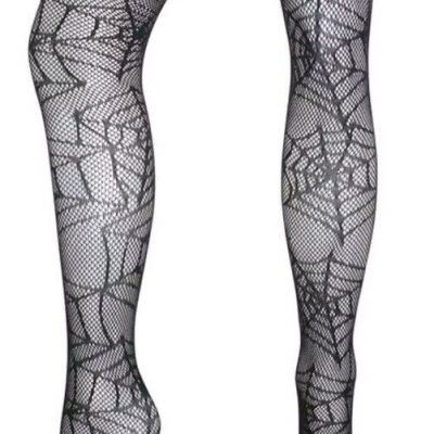 Betsey Johnson Black Tights Spider Web Fishnet Gothic Women's S/M
