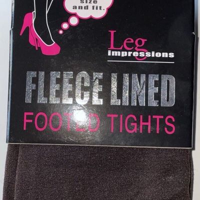 LEG IMPRESSIONS Brown Fleece Lined Footed S/M