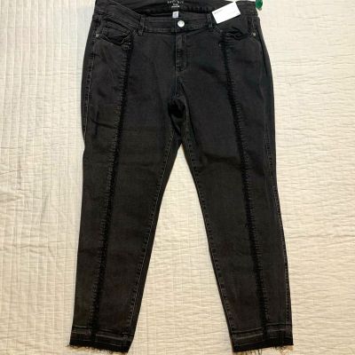 BOUTIQUE WOMEN'S PLUS SIZE 20W BLACK STRETCH LEGGINGS NWT TAPERED LEG Jeans