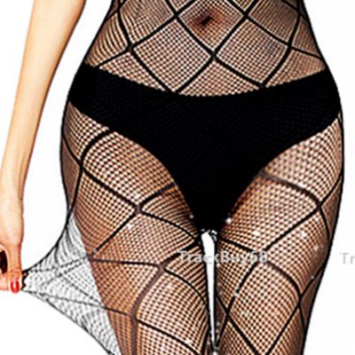Women Sparkle High Waist Pantyhose Stocking Fishnet Plus Size Tights Thigh Socks